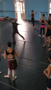 A ballet warm-up before opening of Swan Lake in Havana. 