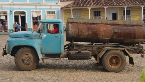 Water is in short supply. People often need to buy it from roving trucks.