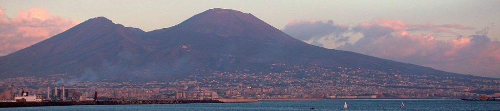 Vesuvius seen from Naples at sunset