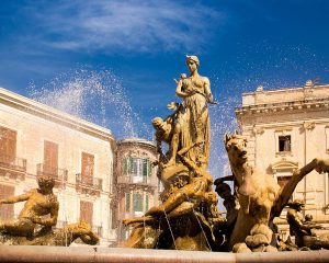 The statue of Diana in the Piazza Archimede, Syracuse, Sicily
