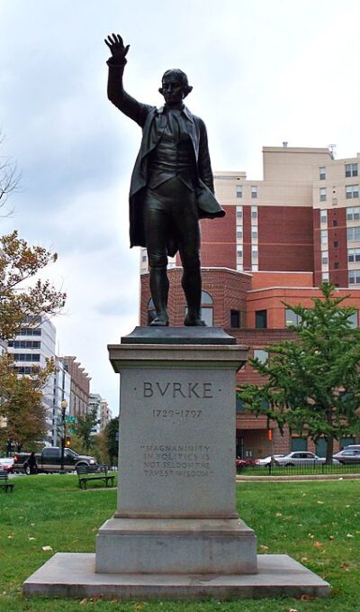 A statue of Edmund Burke, often called the father of conseravtism, in Washington DC