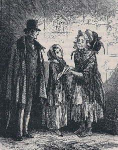 Lithograph of a scene from a Dickens novel