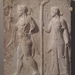 Frieze of the Greek gods Artemis and Apollo