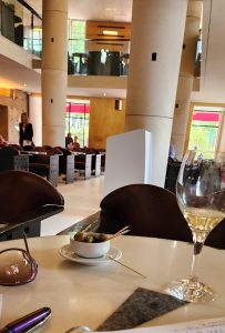 A table at the Cafe Beaubourg in Paris